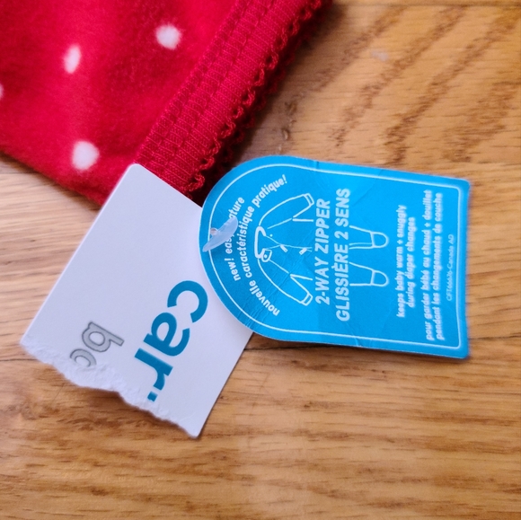 4 for $28 - Carter's 6m Red Fleece Reindeer Sleeper - Picture 4 of 4